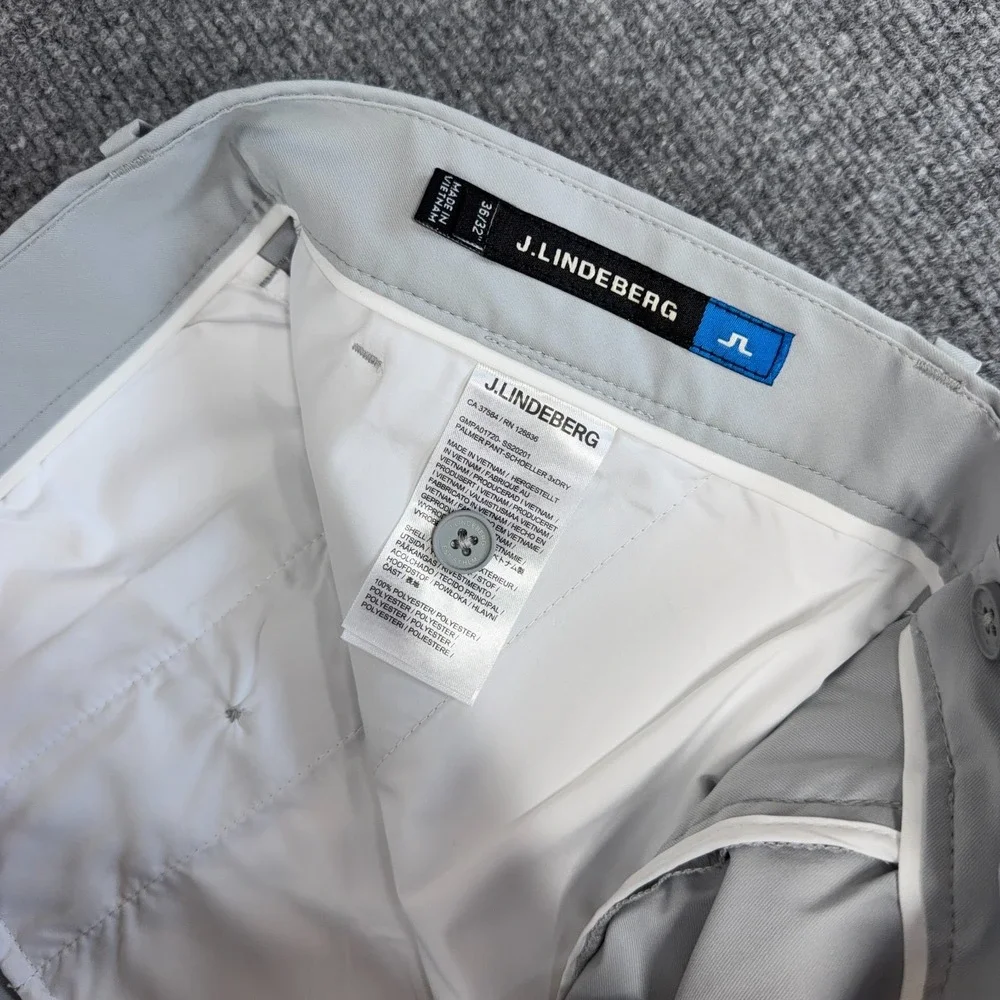 J.Lindeberg Golf Pant Men 36x32 Stone Gray Palmer 3xDRY Performance Designer NEW